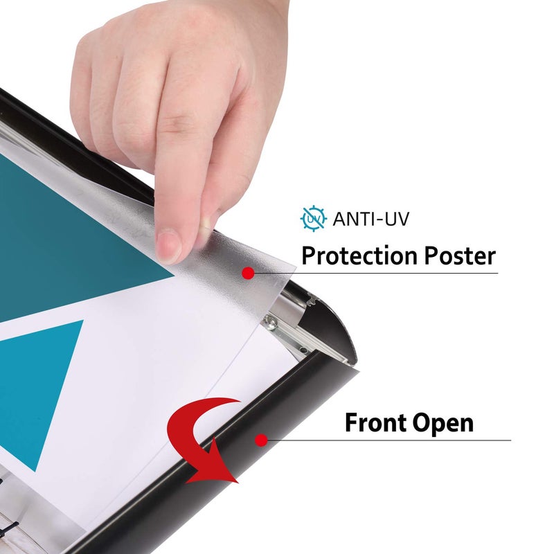 T-Sign Adjustable Heavy Duty Pedestal Sign Holder Floor Stand, Sign Stand Poster Stand, Standing Floor, 8.5 x 11 inch, Vertical & Horizontal View, Outdoor Standing Display Sign Holders Aluminum Black 2 Pack - Image 4